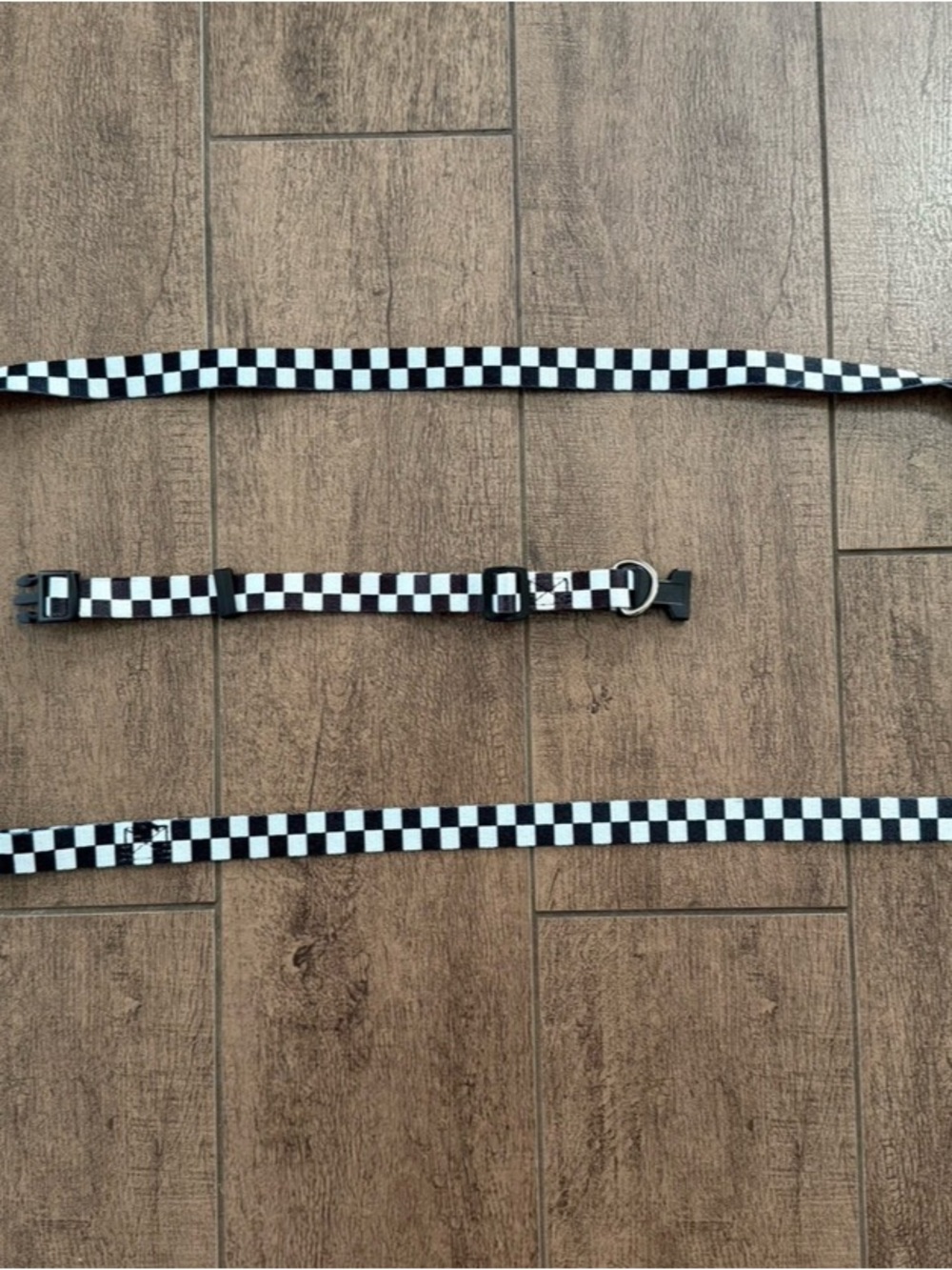 Vans Black and White Checkered Kids Belt and Collar Set